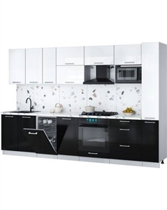 Кухонный гарнитур Интерлиния Мила Gloss 3.2-ПМ4