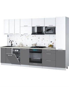 Кухонный гарнитур Интерлиния Мила Gloss 3.1-ПМ4