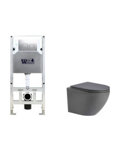 Унитаз подвесной с инсталляцией WeltWasser Amberg 506 ST + Merzbach 043 MT-GR + Amberg RD-MT CR Weltwasser