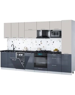 Кухонный гарнитур Интерлиния Мила Gloss 3.3-ПМ4