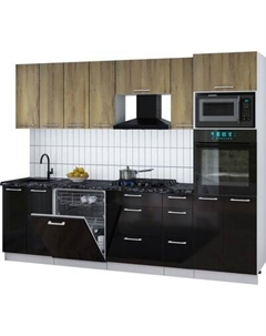 Кухонный гарнитур Интерлиния Мила Gloss 2.7-ПМ1