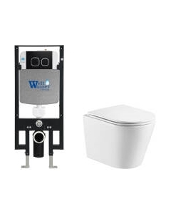 Унитаз подвесной с инсталляцией WeltWasser Amberg 497 + Salzbach 043 GL-WT + Amberg RD-BL Weltwasser