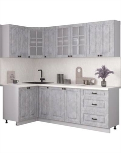 Кухонный гарнитур Интерлиния Мила Деко 1.2x2.3