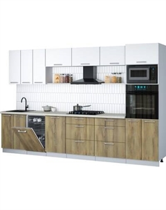 Кухонный гарнитур Интерлиния Мила Gloss 3.3-ПМ3