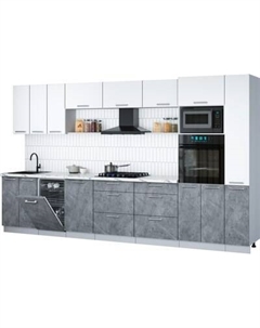 Кухонный гарнитур Интерлиния Мила Gloss 3.6-ПМ3