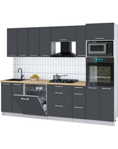 Кухонный гарнитур Интерлиния Мила Gloss 2.7-ПМ1