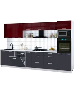 Кухонный гарнитур Интерлиния Мила Gloss 3.5-ПМ1-2