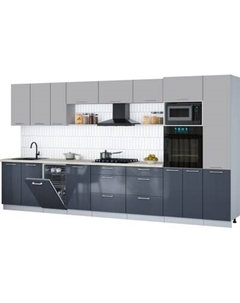Кухонный гарнитур Интерлиния Мила Gloss 3.9-ПМ3