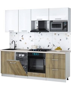 Кухонный гарнитур Интерлиния Мила Gloss 2.15-ПМ4