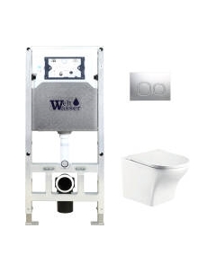 Унитаз подвесной с инсталляцией WeltWasser Amberg 506 ST+Odenbach 004 GL-WT+Amberg RD-MT CR Weltwasser