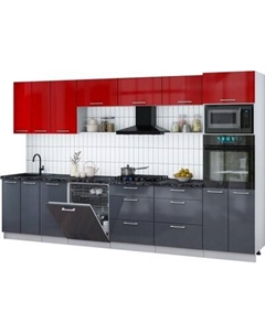 Кухонный гарнитур Интерлиния Мила Gloss 3.4-ПМ1-2