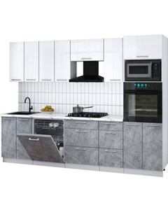 Кухонный гарнитур Интерлиния Мила Gloss 2.8-ПМ1
