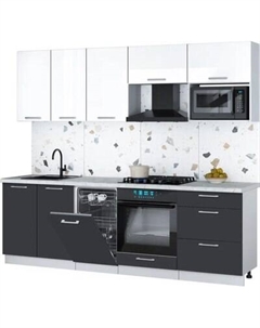 Кухонный гарнитур Интерлиния Мила Gloss 2.45-ПМ4