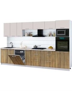 Кухонный гарнитур Интерлиния Мила Gloss 3.5-ПМ1-2