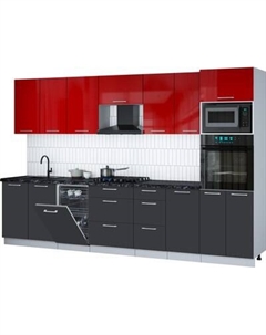 Кухонный гарнитур Интерлиния Мила Gloss 3.25-ПМ3