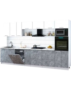 Кухонный гарнитур Интерлиния Мила Gloss 3.5-ПМ1-2