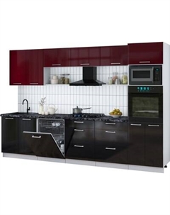 Кухонный гарнитур Интерлиния Мила Gloss 3.2-ПМ1