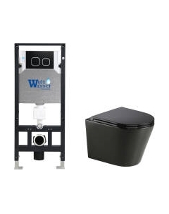 Унитаз подвесной с инсталляцией WeltWasser Amberg 506 + Salzbach 043 MT-BL + Amberg RD-BL Weltwasser