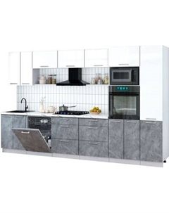 Кухонный гарнитур Интерлиния Мила Gloss 3.4-ПМ1