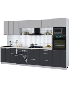 Кухонный гарнитур Интерлиния Мила Gloss 3.3-ПМ1-2