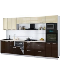 Кухонный гарнитур Интерлиния Мила Gloss 3.3-ПМ1-2