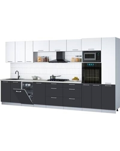 Кухонный гарнитур Интерлиния Мила Gloss 3.9-ПМ3