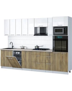 Кухонный гарнитур Интерлиния Мила Gloss 3.0-ПМ3