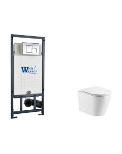 Унитаз подвесной с инсталляцией WeltWasser Marberg 507 + Salzbach 043 GL-WT + Mar 507 SE-CR Weltwasser