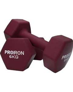 Набор гантелей Proiron Неопреновые гексагональные по 6кг / Г2060НГ