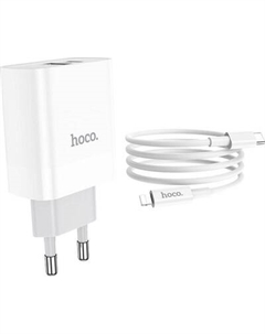 Зарядное устройство сетевое Hoco C80A Plus Rapido 20W + кабель Lightning