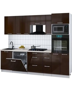 Кухонный гарнитур Интерлиния Мила Gloss 2.6-ПМ1