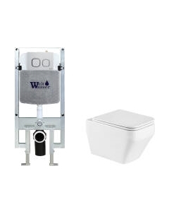 Унитаз подвесной с инсталляцией WeltWasser Amberg 497 ST + Hofbach 041 GL-WT + Amberg RD-CR Weltwasser