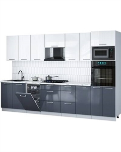 Кухонный гарнитур Интерлиния Мила Gloss 3.25-ПМ3