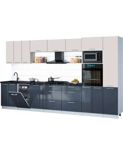 Кухонный гарнитур Интерлиния Мила Gloss 3.7-ПМ3