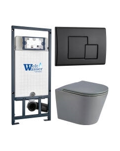 Унитаз подвесной с инсталляцией WeltWasser Marberg 507 + Salzbach 043 MT-GR + Mar 507 SE MT-BL Weltwasser