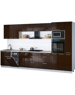 Кухонный гарнитур Интерлиния Мила Gloss 3.6-ПМ3