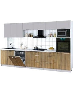 Кухонный гарнитур Интерлиния Мила Gloss 3.5-ПМ1-2