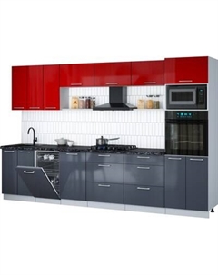 Кухонный гарнитур Интерлиния Мила Gloss 3.3-ПМ3