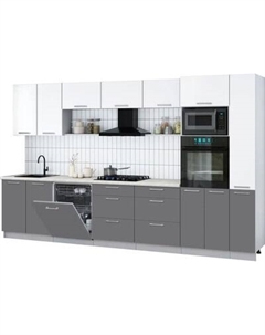 Кухонный гарнитур Интерлиния Мила Gloss 3.5-ПМ1