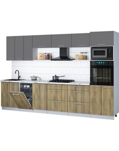 Кухонный гарнитур Интерлиния Мила Gloss 3.3-ПМ3