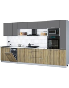 Кухонный гарнитур Интерлиния Мила Gloss 3.6-ПМ3