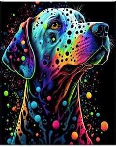 Картина по номерам Флюид Неоновый лабрадор 40x50 / BHR0559