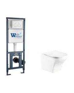 Унитаз подвесной с инсталляцией WeltWasser Marberg 410 + Odenbach 004 GL-WT + Mar 410 RD GL-WT Weltwasser
