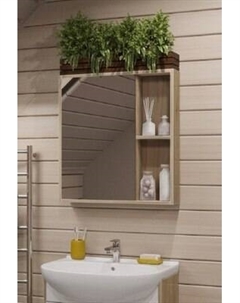 Шкаф с зеркалом для ванной Runo Эко 60