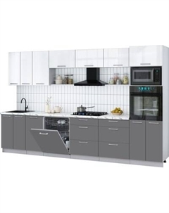 Кухонный гарнитур Интерлиния Мила Gloss 3.4-ПМ1-2