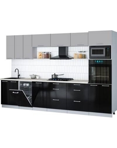 Кухонный гарнитур Интерлиния Мила Gloss 3.3-ПМ3