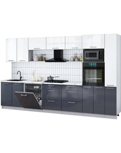 Кухонный гарнитур Интерлиния Мила Gloss 3.5-ПМ1