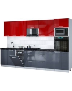 Кухонный гарнитур Интерлиния Мила Gloss 3.25-ПМ3