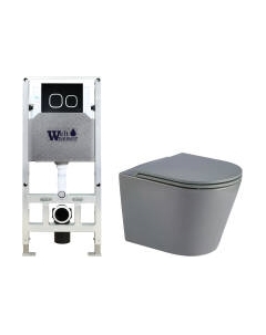 Унитаз подвесной с инсталляцией WeltWasser Amberg 506 ST + Salzbach 043 MT-GR + Amberg RD-BL Weltwasser