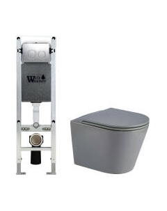 Унитаз подвесной с инсталляцией WeltWasser Amberg 350 ST + Salzbach 043 MT-GR + Amberg RD-MT CR Weltwasser